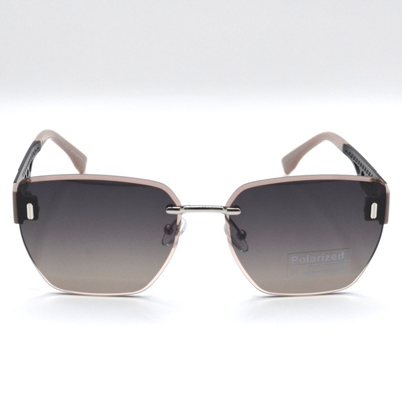 Celine Women Rimless Sunglasses | Tan/Silver/Black | New | No Box | No Tags - Picture 4 of 16